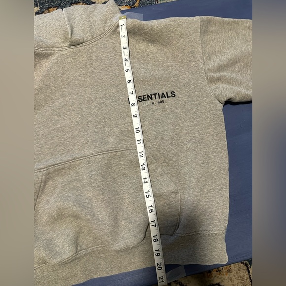 ESSENTIALS Light Gray Pullover Hoodie - Picture 15 of 15